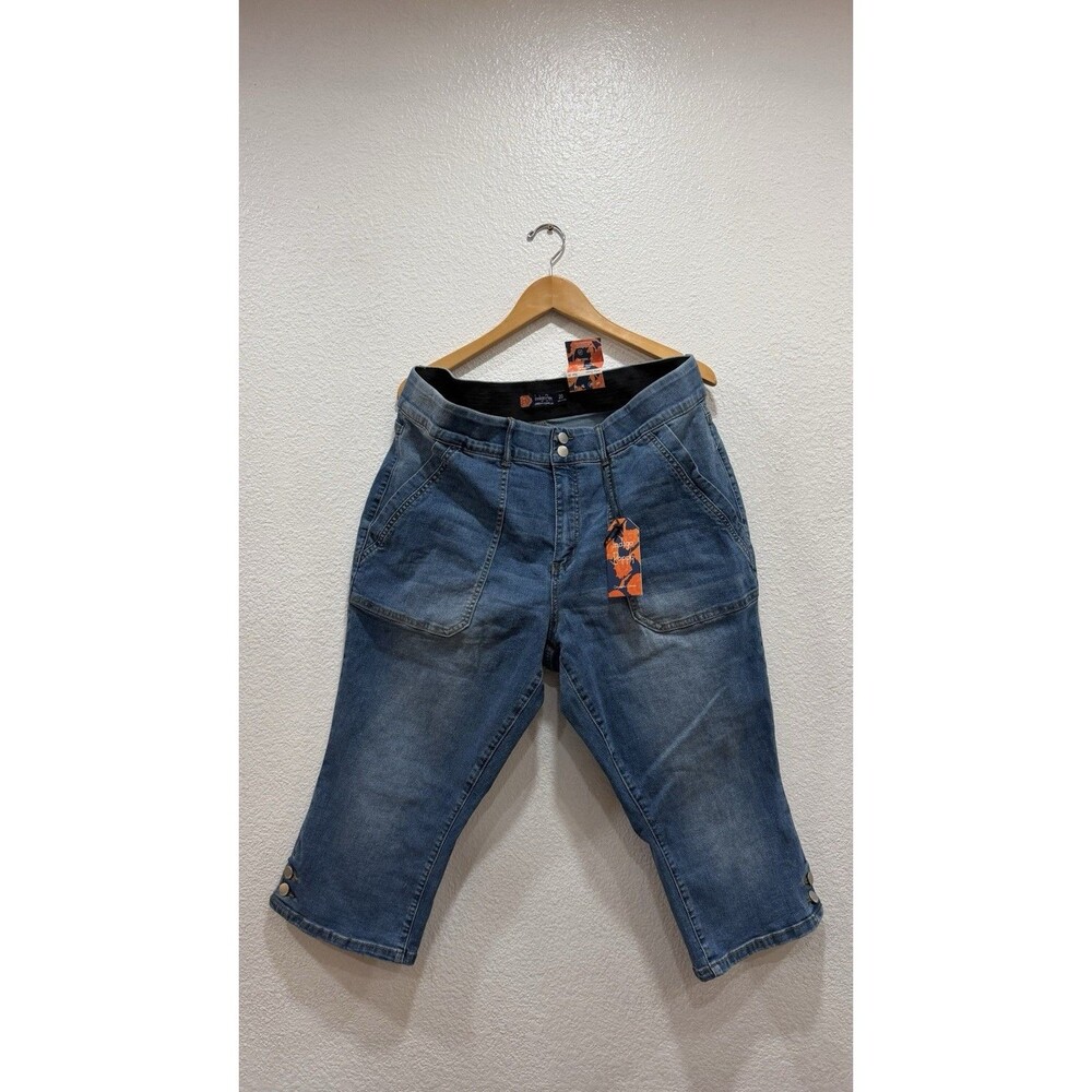 Indigo Poppy Jordyn Capri Jeans Women’s Size 20 Plus Size Blue Denim NWT